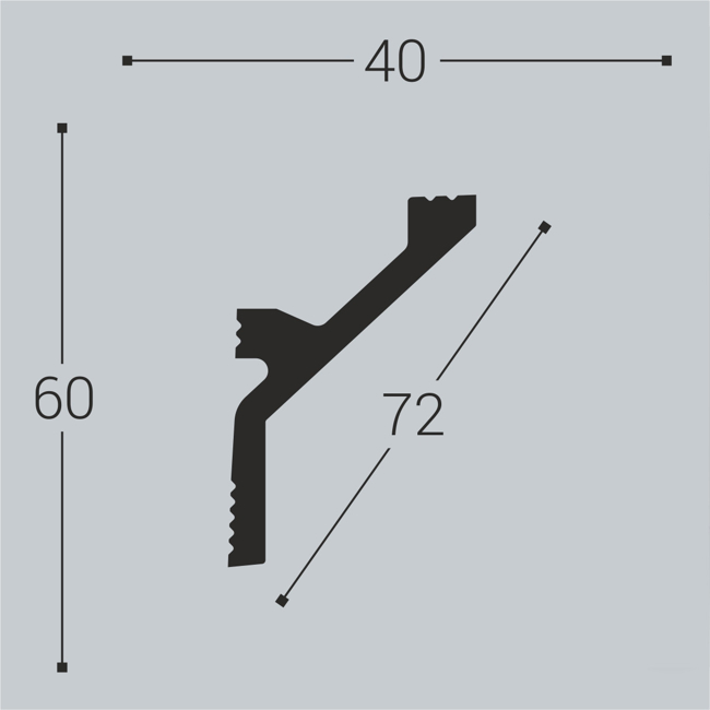 Плинтус потолочный BelloDeco К-12 60/40