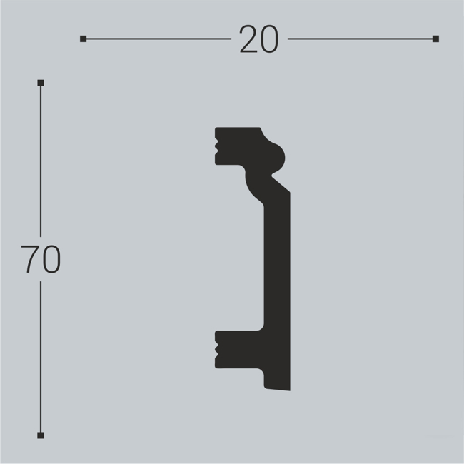 Плинтус напольный ударопрочный BelloDeco П-7 70/20