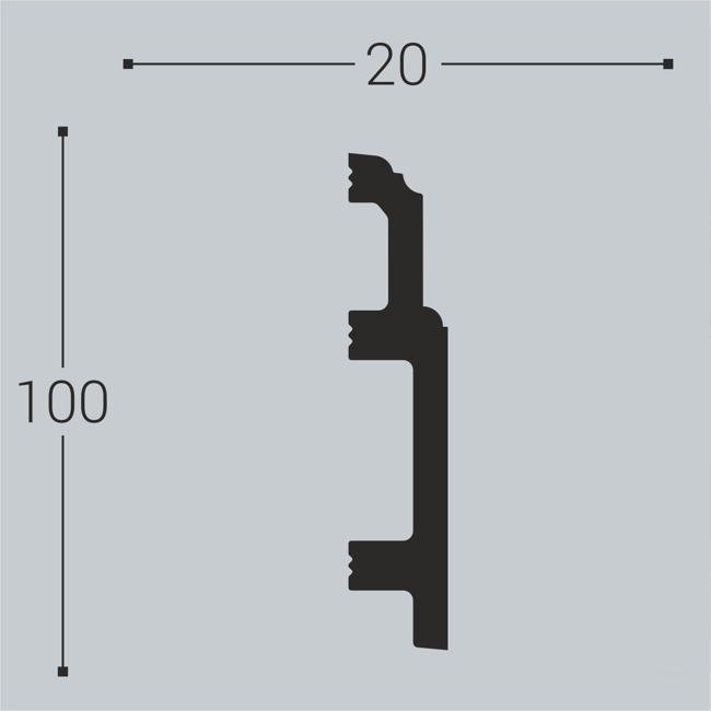 Плинтус напольный ударопрочный BelloDeco П-10 100/20