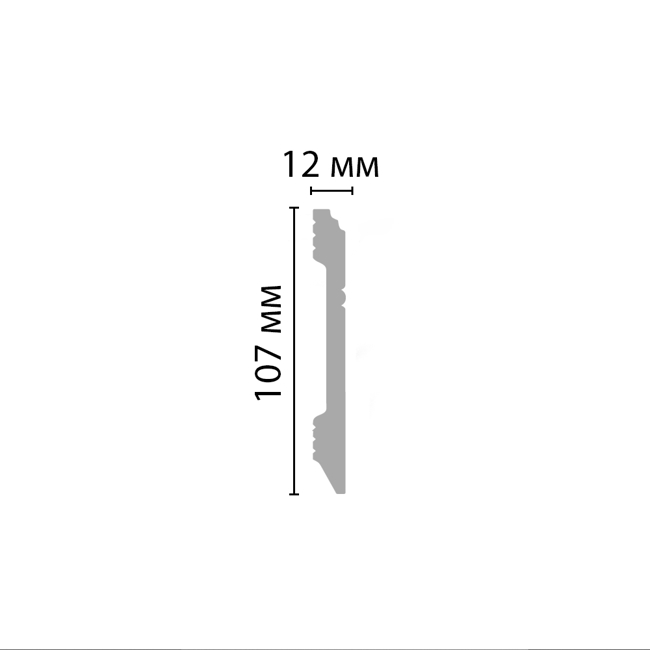 Плинтус напольный ударопрочный Decomaster D105-115 белый матовый