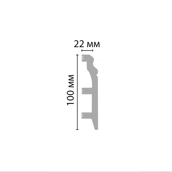 Плинтус напольный ударопрочный Decomaster D232-115 белый матовый