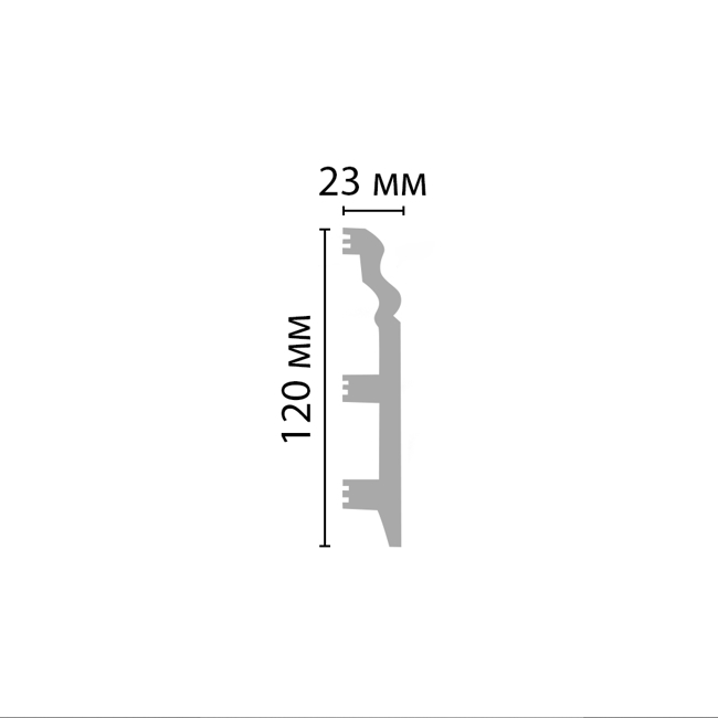 Плинтус напольный ударопрочный Decomaster D233-115 белый матовый