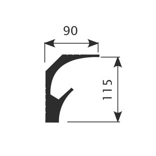Плинтус потолочный ударопрочный Cosca KX025