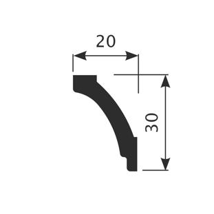 Плинтус потолочный ударопрочный Cosca KX030