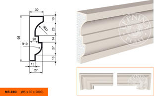 Фасадный молдинг Lepninaplast МВ-95/3 Фасадный молдинг Lepninaplast МВ-95/3