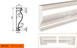Фасадный молдинг Lepninaplast МВ-140/8 Фасадный молдинг Lepninaplast МВ-140/8