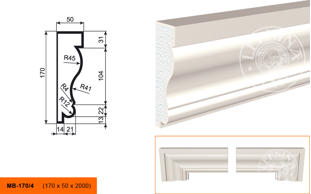 Фасадный молдинг Lepninaplast МВ-170/4