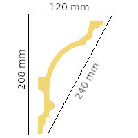 Плинтус потолочный Glanzepol GP-138