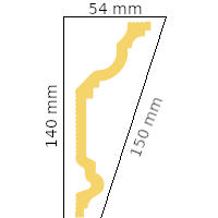 Плинтус потолочный Glanzepol GPL-12