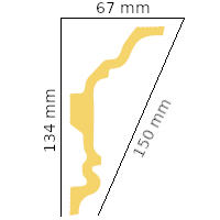 Плинтус потолочный Glanzepol GPL-14