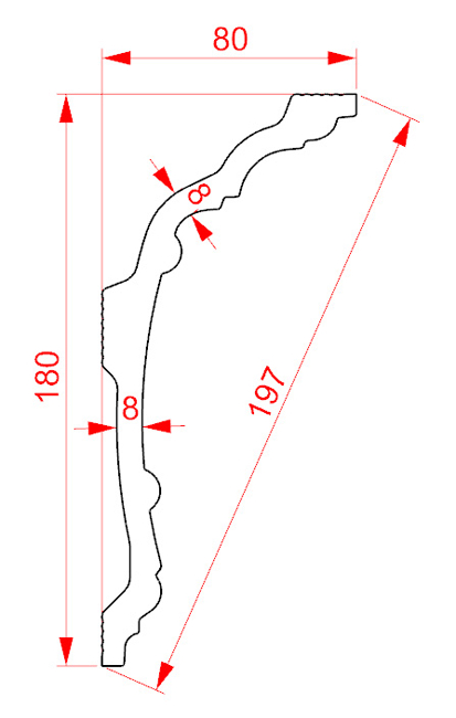 Плинтус потолочный Glanzepol GPL-19