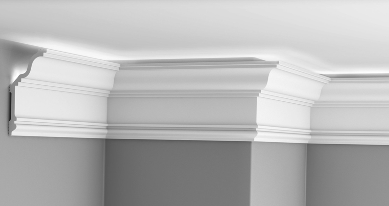 Плинтус потолочный ударопрочный Glanzepol GPD-51 LED