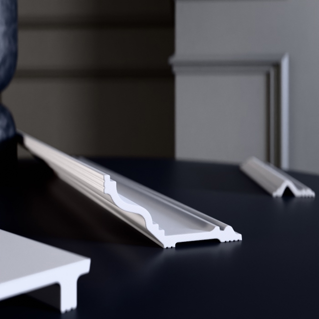 Плинтус потолочный ударопрочный Glanzepol GPD-51 LED