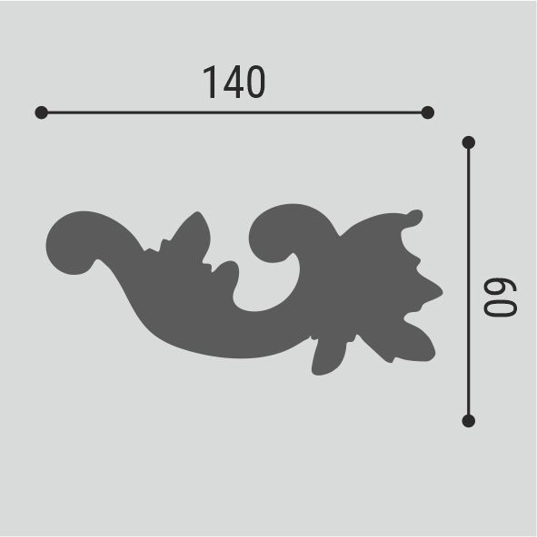 Декоративный элемент для молдинга BelloDeco М-12-Н1 (2шт)