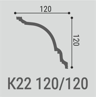 Плинтус потолочный BelloDeco К-22 120/120