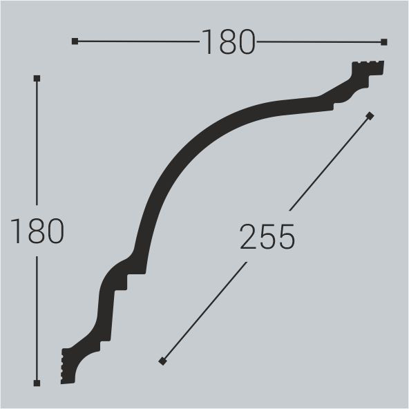 Плинтус потолочный BelloDeco К-23 180/180