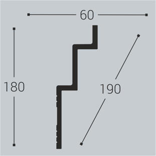Плинтус потолочный BelloDeco К-24 180/60