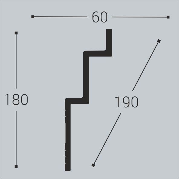 Плинтус потолочный BelloDeco К-24 180/60